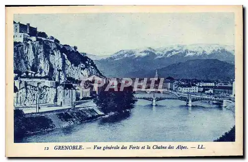 Cartes postales Grenoble vue generale des Forts et la Chaine des Alpes