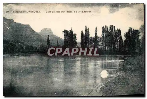 Ansichtskarte AK Banlieue de Grenoble Clair de lune sur l'Isere a l'Ile d'Amour