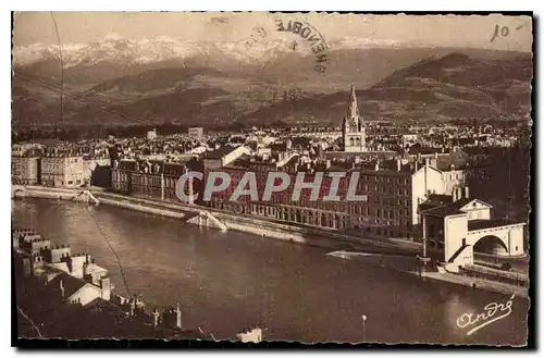 Cartes postales Les Belles Alpes Francaises Grenoble vue generale et la Chaine des Alpes