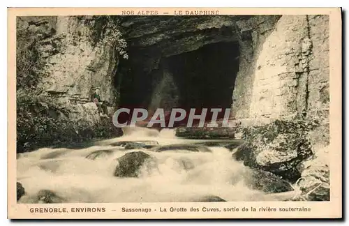 Cartes postales Alpes le Dauphine Grenoble Environs Sassenage la Grotte des Cuves Sortie de la riviere Souterrai