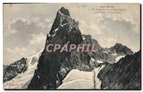 Ansichtskarte AK Les Alpes le Grand Pic de la Meije vu de l'Arete est du Rateau