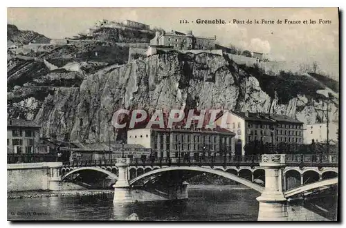 Ansichtskarte AK Grenoble Pont de la Porte de France et les Forts