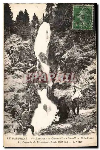 Cartes postales Le Dauphine Environs de Grenoble Massif de Belledone la cascade de l'Oursiere