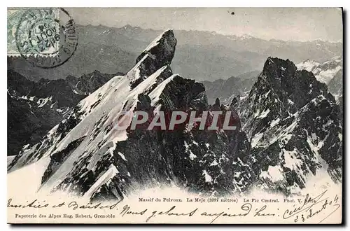 Ansichtskarte AK Massif du Pelvoux la Meije le pic central