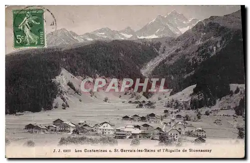 Cartes postales Les Contamines St Gervais les Bains et l'Aiguille de Bionnassay