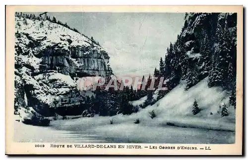 Cartes postales Route de Villard de Lans en Hiver les Gorges d'Engins