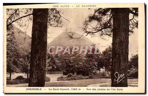 Cartes postales Grenoble Le Saint Eynard vue des jardins de l'ile Verte