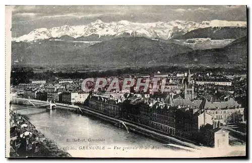 Cartes postales Grenoble vue generale et les Alpes