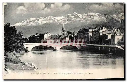 Cartes postales Grenoble Pont de l'Hopital et la Chaine des Alpes