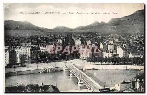 Cartes postales Grenoble Perspective du Cours Saint Andre et le Pont de la Porte de France