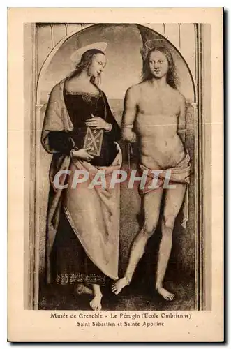 Cartes postales Musee de Grenoble Le Perugin Ecole Ombrienne Saint Sebastien et Sainte Apolline