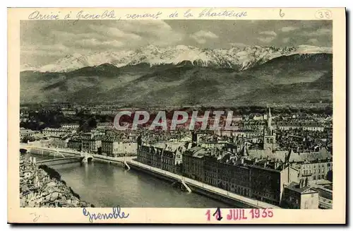 Cartes postales Grenoble les quais l'Isere et la Chaine des Alpes