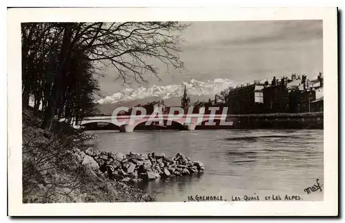 Ansichtskarte AK Grenoble les Quais et les Alpes