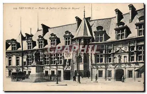 Cartes postales Grenoble Palais de Justice et Statue de Bayard