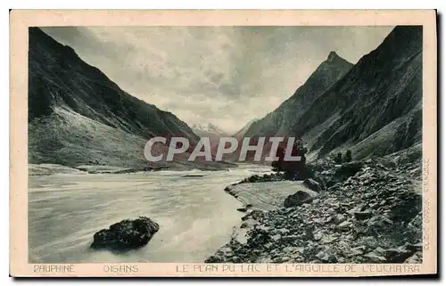 Cartes postales Dauphine Oisans le plan du lac et l'Aiguille de l'Euchatra