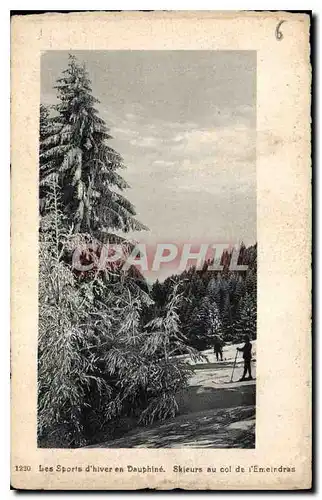 Cartes postales Les Sports d'hiver en dauphine Skieurs au col de l'Emeindras