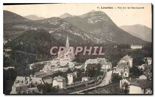 Cartes postales Lourdes vue sur les Sanctuaires