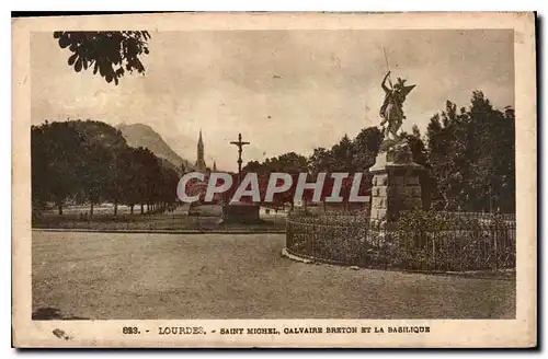 Cartes postales Lourdes Saint Michel Calviare Breton et la Basilique