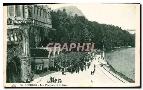 Cartes postales Lourdes les Piscines et le Gave