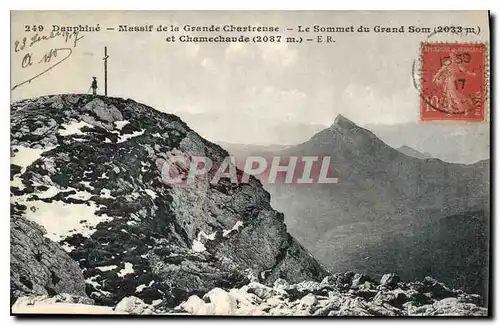 Ansichtskarte AK Dauphine Massif de la Grande Chartreuse le Sommet du Grand Som et Chamechaude