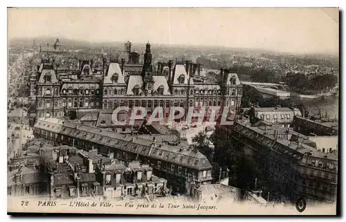 Ansichtskarte AK Paris l'Hotel de Ville vue prise de la Tour Saint Jacques