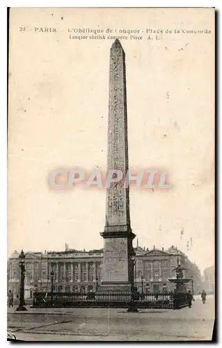 Ansichtskarte AK Paris l'Obelisque de Louqsor Place de la Concorde