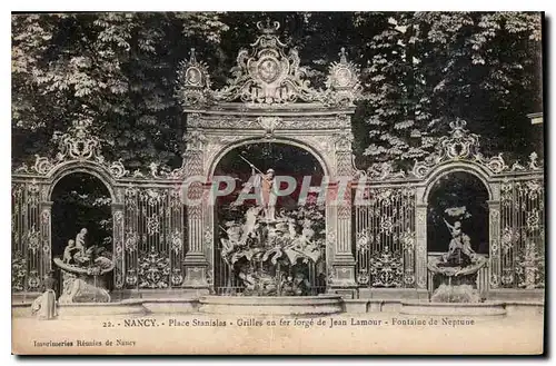 Ansichtskarte AK Nancy Place Stanislas Grilles en fer forge de Jean Lamour Fontaine de Neptune