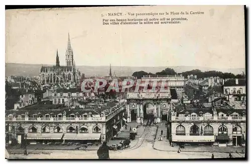 Cartes postales Nancy vue panoramique sur la Place de la Carriere