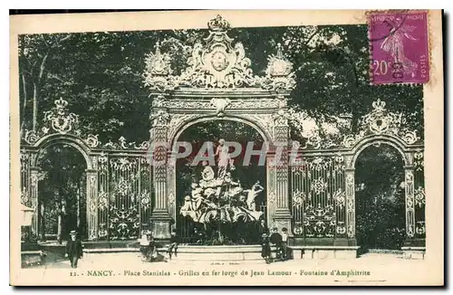 Cartes postales Nancy Place Stanislas Grilles en Fer forge de Jean Lamour Fontaine d'Amphitrite