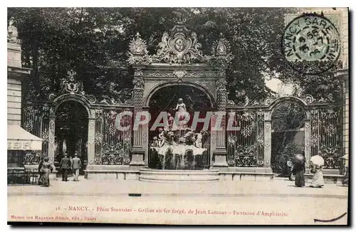 Cartes postales Nancy Place Stanislas Grilles en Fer forge de Jean Lamour Fontaine d'Amphitrite