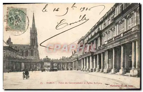 Cartes postales Nancy Palais du Gouvernement et Eglise St Epvre