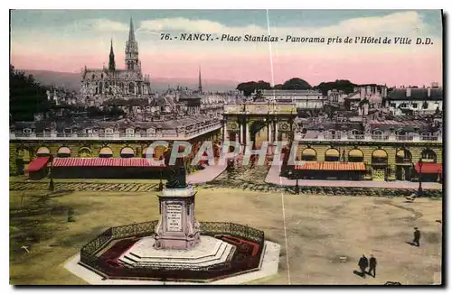 Cartes postales Nancy la Place Stanislas Panorama pris de l'Hotel de Ville