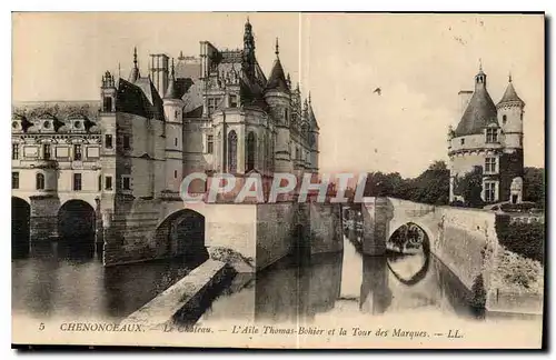 Cartes postales Chenonceaux le Chateau l'Aile Thomas Bohier er la Tour des Marques