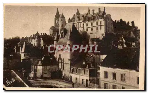 Cartes postales Loches I et L le Chateau Royal mon hist bati au XII et agrandi au XV S et la Porte des Cordelier