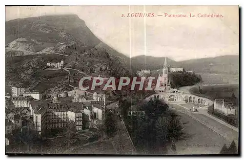 Cartes postales Lourdes Panorama la Cathedrale