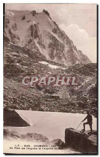 Cartes postales Chamonix Lac du Plan de l'Aiguille et l'Aiguille du Midi