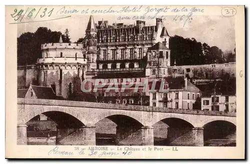 Cartes postales Amboise le Chateau et le Pont