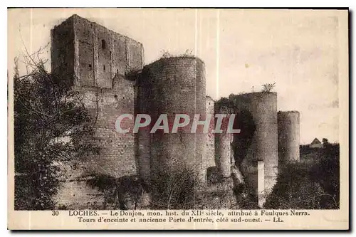 Cartes postales Loches le Donjon Mon hist du XII siecle attribue a Foulques Nerra Tours d'enceinte et ancienne P