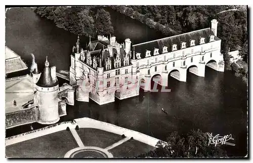 Ansichtskarte AK En Touraine Chenonceaux Indre et Loire vue aerienne la Tour des Marques et le Chateau sur le Che