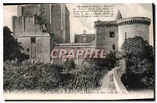 Cartes postales Loches I et L Le Donjon et la Tour Louis XI