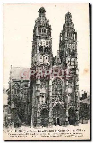 Cartes postales Tours I et L la Cathedrale St Gatien XII et XVI S