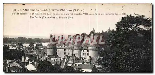 Ansichtskarte AK Langeais I et L le Chateau XV S oufut celebre le 26 decembre 1491 le mariage du roi Charles VIII