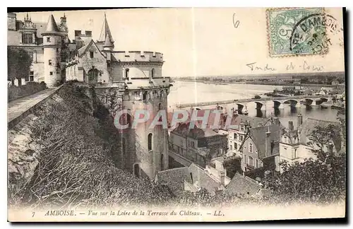 Cartes postales Amboise vue sur la Loire de la Terrasse du Chateau