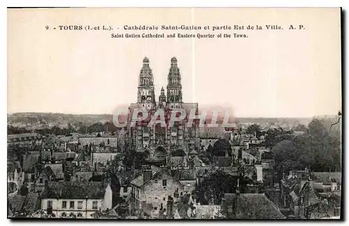 Ansichtskarte AK Tours I et L Cathedrale Saint Gatien et partie Est de la Ville