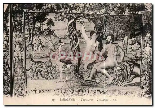 Ansichtskarte AK Langeais Tapisserie Tentation Adam et Eve