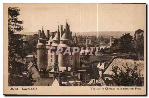 Ansichtskarte AK Langeais vue sur le Chateau et le nouveau Pont