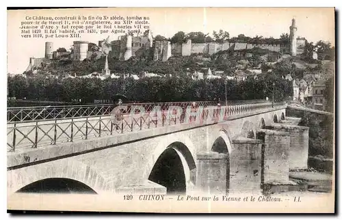 Ansichtskarte AK Chinon le Pont sur la Vienne et le Chateau