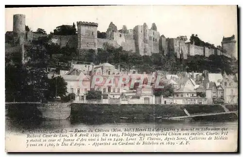 Ansichtskarte AK Chinon I et L Ruines du Chateau Mon hist