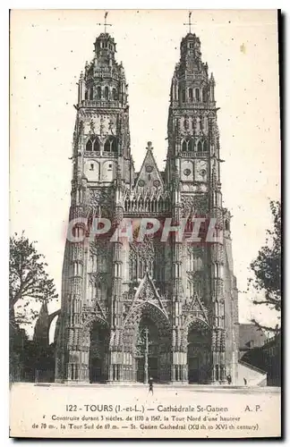 Cartes postales Tours I et L Cathedrale St Gatien