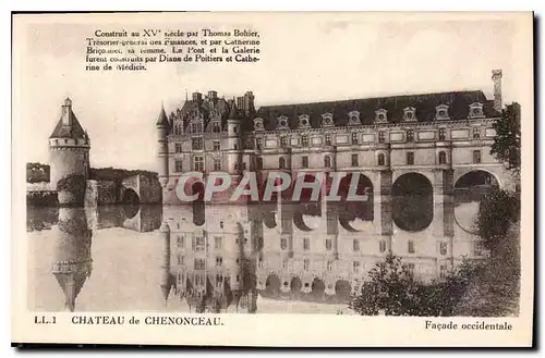 Cartes postales Le Chateau de Chenonceau Facade occidentale